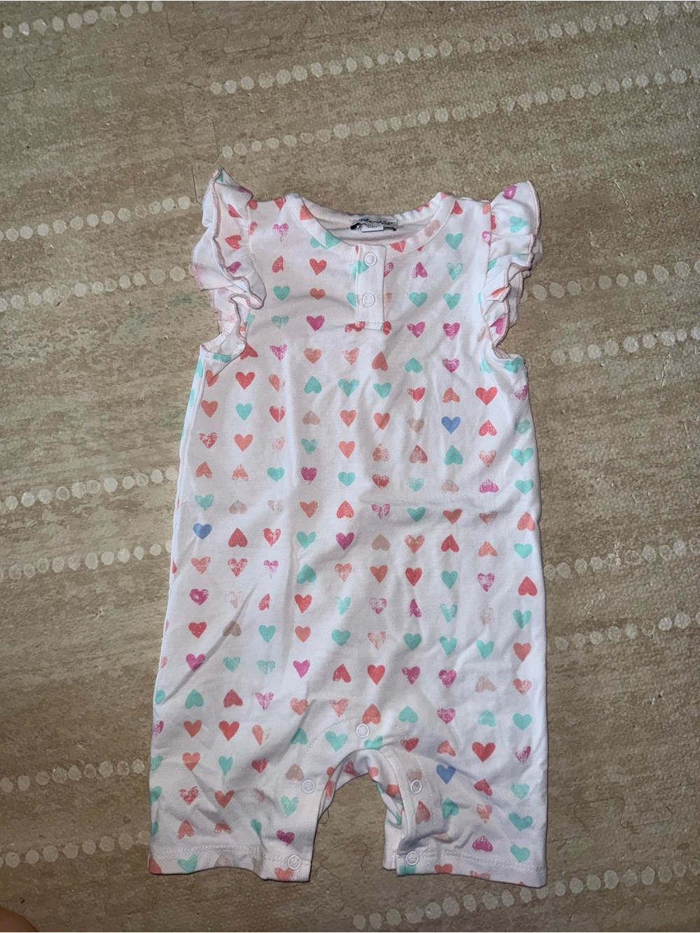 Splendid Pink White Hearts Romper